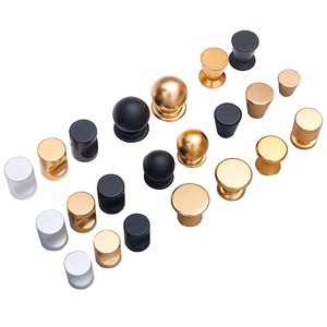Minimalist <strong>Black</strong> Gold Aluminum Furniture Handle <strong>Knobs</strong> for Kitchen Cabinet Drawer Dresser Bedroom Bathroom Wardrobe Villa <strong>Doors</strong> - Product Image 1