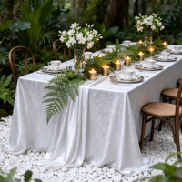 Nappe carrée en satin de luxe pour table de fête, restaurant, décoration de table, taille personnalisée, vente en gros, MOQ faible