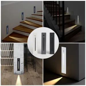 Moderno sensore di movimento scala in alluminio lampada da parete passo esterno impermeabile IP65 luce led scala