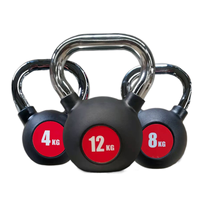 Kettlebell en fonte de caoutchouc de haute qualité de 4 kg à 32 kg, logo personnalisé, poids libres, équipement d'entraînement, ensemble de kettlebell