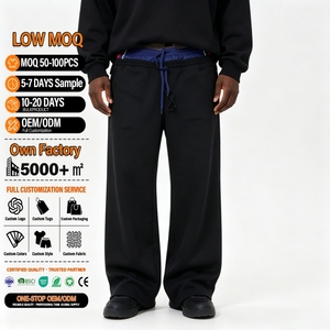 Pantalon de survêtement en nylon surdimensionné personnalisé pour l'été, coupe large, multi-tailles, coupe-vent pour homme - Product Image 1