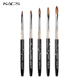 Professional Black UV Gel Extension Nail Art Tools for Kolinsky Sable Acrylic Nail <b>Brush</b> Crimped Ferrule Size 2#-18# - Product Image 1