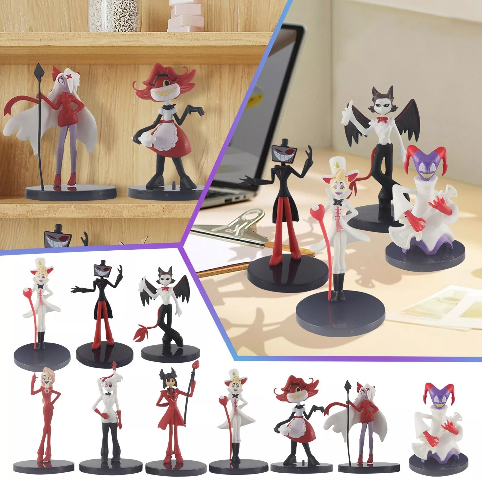 9PCS/SET Hazbin Hotel Alastor Anime Action Figure Collection