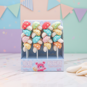 Piruletas Artesanales Multicolores <span class=keywords><strong>con</strong></span> Sabor a Frutas, <span class=keywords><strong>con</strong></span> Brochetas de Champiñones y Malvaviscos, Listas para Comer, 60g/Unidad - Product Image 1