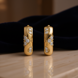 E4664 Orecchini in oro bianco con diamanti da donna, classici, con taglio rotondo brillante, colore D naturale, gioielli raffinati - Product Image 2