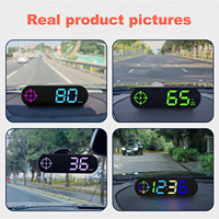 WiiYii G29 Compteur de vitesse GPS HUD pour voiture, boussole, chronomètre de conduite, affichage LED 6 couleurs commutable, support à ventouse