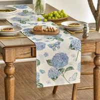 Chemin de table floral de printemps, 13 * 72 pouces, chemin de table brodé de marguerites multicolores, tulipes, adapté à la décoration de printemps