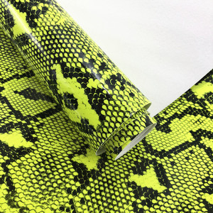 Faux <span class=keywords><strong>cuir</strong></span> synthétique imprimé motif <span class=keywords><strong>peau</strong></span> de serpent fluorescent néon pour sacs - Product Image 5