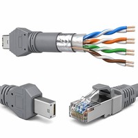 Câble Ethernet haute performance Tuochi CAT5E FTP 24AWG avec gaine en PVC, connecteur RJ45 mini mâle, 2 m, pour appareils d'entreprise, OEM personnalisé