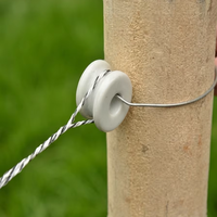 Isolateur de poteau d'angle en céramique émaillée blanche pour clôture électrique, isolateur de bobine en porcelaine industrielle avec trou de 13 mm
