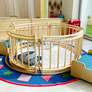Letti a Castello in Legno Massello JOOYES per Bambini, Impilabili, per Asilo Nido, con Sponde di Sicurezza - Product Image 4