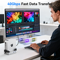 USB-C Hub Dockingstation für Mac Mini M.2 NVMe SSD-Gehäuse Dual HDMI 4K 60Hz 10Gbps USB 3.2 Stand-Hub mit PD 30W Stromversorgung