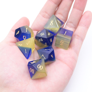 Offre Spéciale : Ensemble <span class=keywords><strong>de</strong></span> dés polyédriques D&D en pierre gemme œil <span class=keywords><strong>de</strong></span> chat orange, rouge, jaune et verte pour <span class=keywords><strong>jeux</strong></span> <span class=keywords><strong>de</strong></span> rôle - Product Image 6