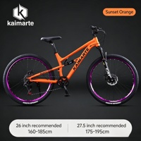 Vélo de montagne tout suspendu en aluminium, capacité de charge de 120 kg, moyeu à roulement fluide, longue distance, tout-terrain, pour trajets quotidiens