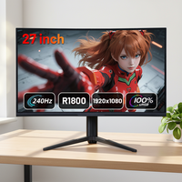 Monitor de Computadora FHD de 27 Pulgadas y 240 Hz con Rotación de 90 Grados para Desarrolladores de Software y Profesionales de la Codificación
