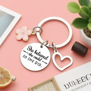 <b>Thanks</b> <b>Friend</b>&Sisters Personalized High Quality Stainless Steel Creative Holiday <b>Gift</b> Tag Lettering Pendant Keychain - Product Image 3
