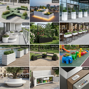 Fioriere e Panchine Personalizzate in Acciaio Inossidabile e Ferro Battuto per Esterni, Giardini, Cortili, Laghetti per Fiori e Balconi - Product Image 3