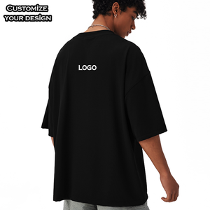 T-shirts personnalisés en gros pour hommes, tailles plus, 100% coton, impression de logo, t-shirts unis de haute qualité, tailles pour hommes - Product Image 2