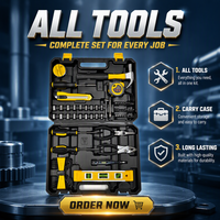 168 pièces, fabricant OEM, vente en gros, kits d'outils combinés, outils à main multifonctions, boîte d'outils dans un coffret rigide, acier à haute teneur en carbone