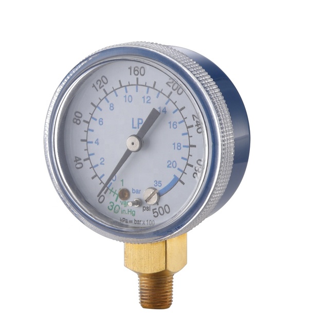 HVAC Tools Refrigeration Pressure & Vacuum Gauge, Bourdon Tube Bottom Mount Gauge for AC Manifold Test