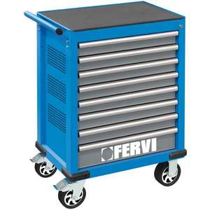 FERVI - C960/F8 Armario rodante para herramientas 8 cajones azul-EAN 8012667369217 TALLERES RODILLOS ARMARIOS RODILLOS - Product Image 1