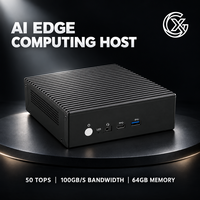 Host Komputasi AI Edge dengan Memori Terpadu LPDDR5 dan Port USB Type-C, Kotak AI Edge Ringkas untuk Deteksi Objek