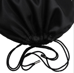 28x35cm gorra de béisbol de satén negro bolsa de polvo cubierta de almacenamiento de sombrero de lujo para pelucas y mechones de pelo - Product Image 2