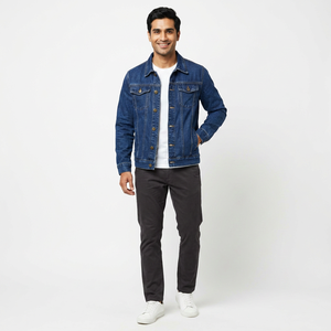 Super Qualité Jean Denim Vestes À La Mode Plus La Taille Poches Personnalisées Jeans Veste Bouton Fermeture Denim Blazer Veste pour Hommes - Product Image 1