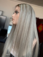 SHY Nouvelle Conception Perruques en Cheveux Naturels Lace Front Cheveux Remy Premium Ligne de Cheveux Naturelle Remplacement Capillaire pour Femmes Blanches