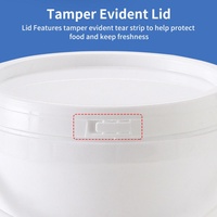 Conteneurs d'emballage en plastique de qualité alimentaire, seaux à peinture scellés, formats 1L, 3L, 5L, 10L, 15L, 20L, 25L, et 5 et 7 gallons, ronds, en PP, pour huile