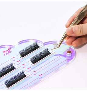 Herramientas de Pestañas Acrílicas con Forma de Corazón de Mariposa Arcoíris, Placa de Extensión de Pestañas con Forma Personalizada, Azulejo para Pestañas con Imán - Product Image 3