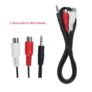 Stereo 3.5Mm 2.5Mm Jack Vernikkeld Tot 2 Rca Speaker Av Tv Kabel Mannelijke Naar Vrouwelijke Audio Rca Kabels Vrouwelijke Kabel