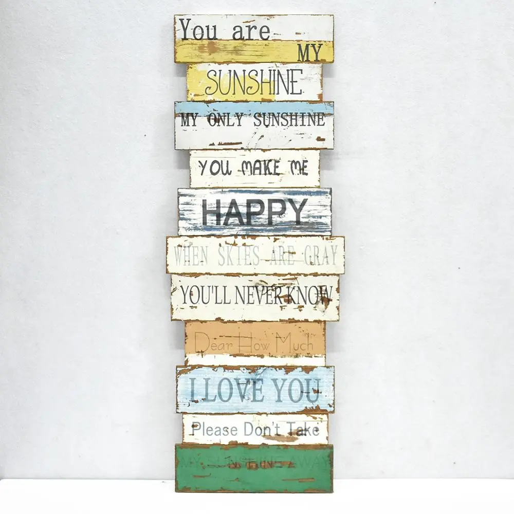 Vous êtes mon soleil romantique libellé Plaque en bois massif longue signe plancher debout mur décor Joint planche en bois Plaque pour la maison