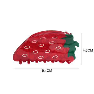 กิ๊บติดผมแฟชั่นฤดูร้อนลายสตรอว์เบอร์รี่ กิ๊บหนีบผมรูปผลไม้น่ารัก กิ๊บหนีบผมแบบก้ามปู กันลื่น สำหรับจัดแต่งทรงผม - Product Image 2