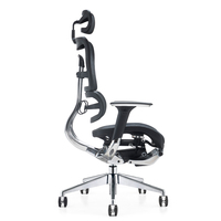 Chaise de bureau ergonomique de jeu en maille respirante à dossier haut Accoudoir 3D Chaise de travail exécutive pivotante Repose-pieds Chaise pliable