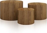Ensemble de 3 tables basses gigognes modernes en bois, couleur personnalisable, mobilier de maison, gain de place, sans assemblage, stable, MDF