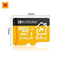 Kodak 100% Original TF 128GB Plastik-SD-Karte V30 Klasse 10 Gelb 3 Jahre Garantie für Innenkameras