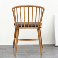 Chaise circulaire à dossier en bois massif avec broche de ferme moderne, chaise de salle à manger Simple