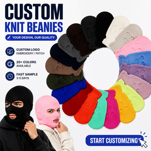 <span class=keywords><strong>Passamontagna</strong></span> Personalizzato a Maglia con 3 Fori, Antivento per Moto, Cappello Invernale, Maschera da Sci per Uomini e Donne - Product Image 1