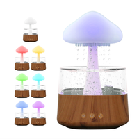Offre d'usine originale diffuseur d'arôme d'huile de parfum grain de bois commercial pluie nuage humidificateur goutte d'eau avec 7 couleurs veilleuse