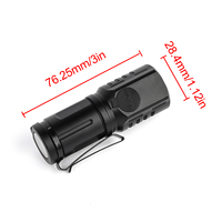 Senter Klip Genggam Portabel Aluminium Mini Pengisi Daya USB Ringan 84g Kuat untuk Olahraga Luar Ruangan Berburu Hitam