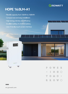 แบตเตอรี่ Growatt HOPE 16.0LM-A1 51.2V 16kWh LiFePO4 คุณภาพสูง 8000 รอบการใช้งาน สำหรับเก็บพลังงานแสงอาทิตย์สำหรับใช้ในบ้าน - Product Image 4