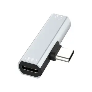 미니 USB C 충전기 분배기 변환기 2 in 1 타입 C 3.5mm 잭 헤드폰 이어폰 오디오 어댑터 삼성 화웨이