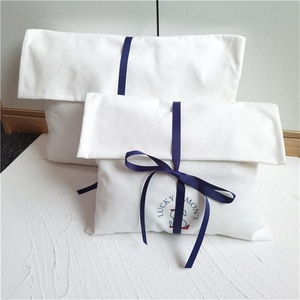 Chuanghua Custom Logo Printed Canvas Cotton Jewelry Pouch With Ribbon <b>Envelope</b> <b>Gift</b> Packaging Bag - Product Image 1