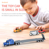 Enfants 1/64 alliage moulé sous pression camion jouet moulé sous pression remorque camion de pompiers modèle voiture jouet