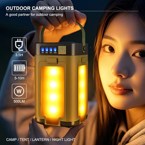 <b>Solar</b> <b>Powered</b> LED Camping <b>Lantern</b> with Foldable Panels and Lithium Battery IP65 Waterproof Outdoor Light 5000K Daylight - Product Image 3
