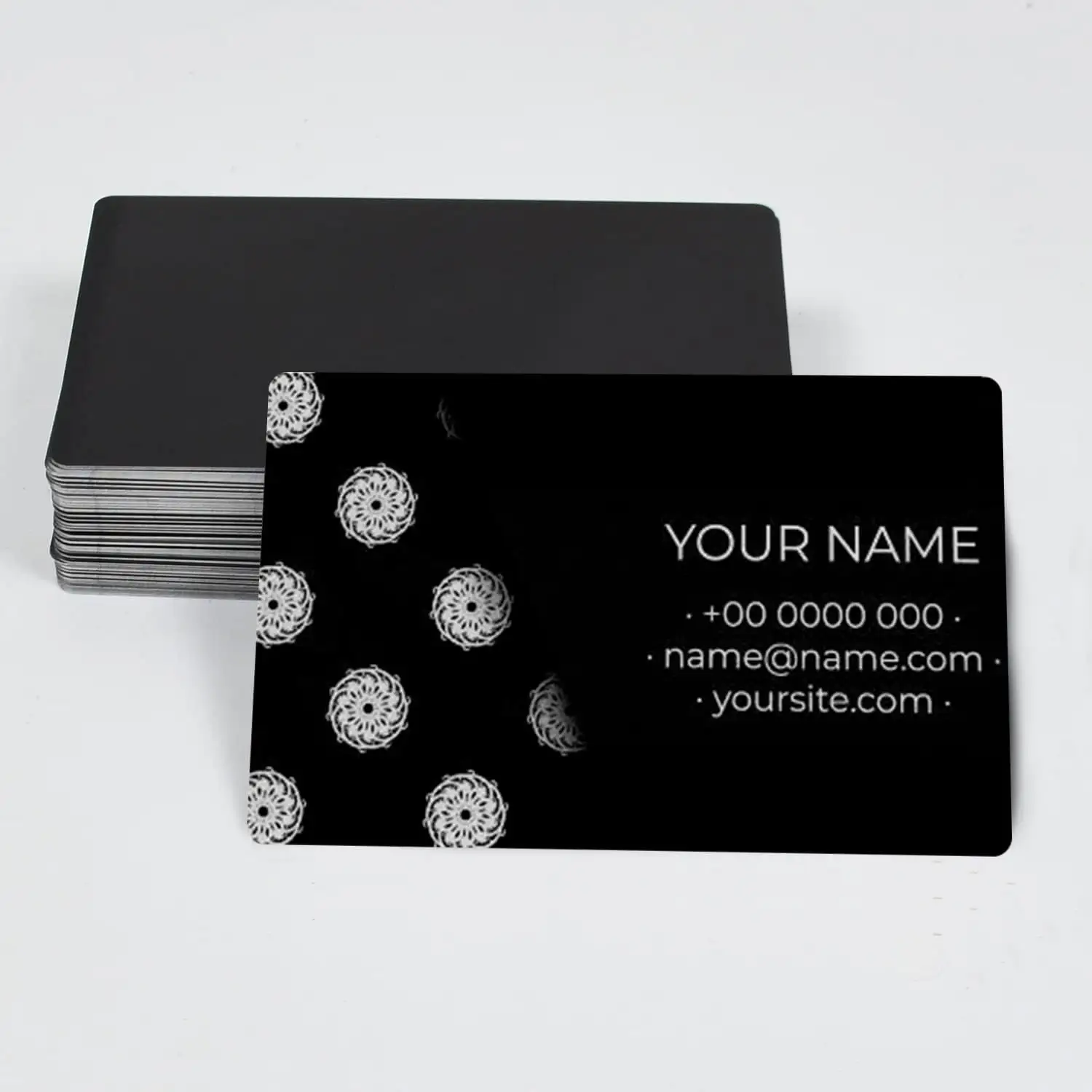 Personalizar lujo CNC grabador láser grabado DIY tarjetas regalo placa tarjetas metal oficina cliente negro metal tarjeta de visita