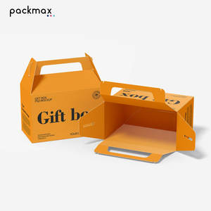 Caja de embalaje portátil plegable de papel kraft reciclable y ecológico, impresión personalizable, adecuada para empaquetar regalos. - Product Image 1