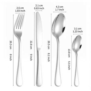 Juego de Cubiertos Modernos Minimalistas de Acero Inoxidable con Acabado Espejo, Incluye Cuchillo, Cuchara y Tenedor para Restaurante o Boda - Product Image 2