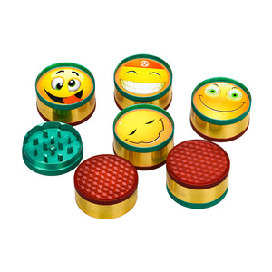 Mini cara sonriente expresión 30 mm Metal Aleación de Zinc 3 capas hierba tabaco molinillo para fumar accesorio logotipo personalizado - Product Image 6